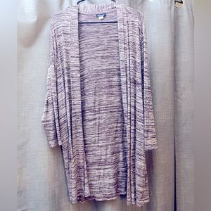 Basic Editions, XL, Pink/White Stripped, Knit Shawl/Cardigan
